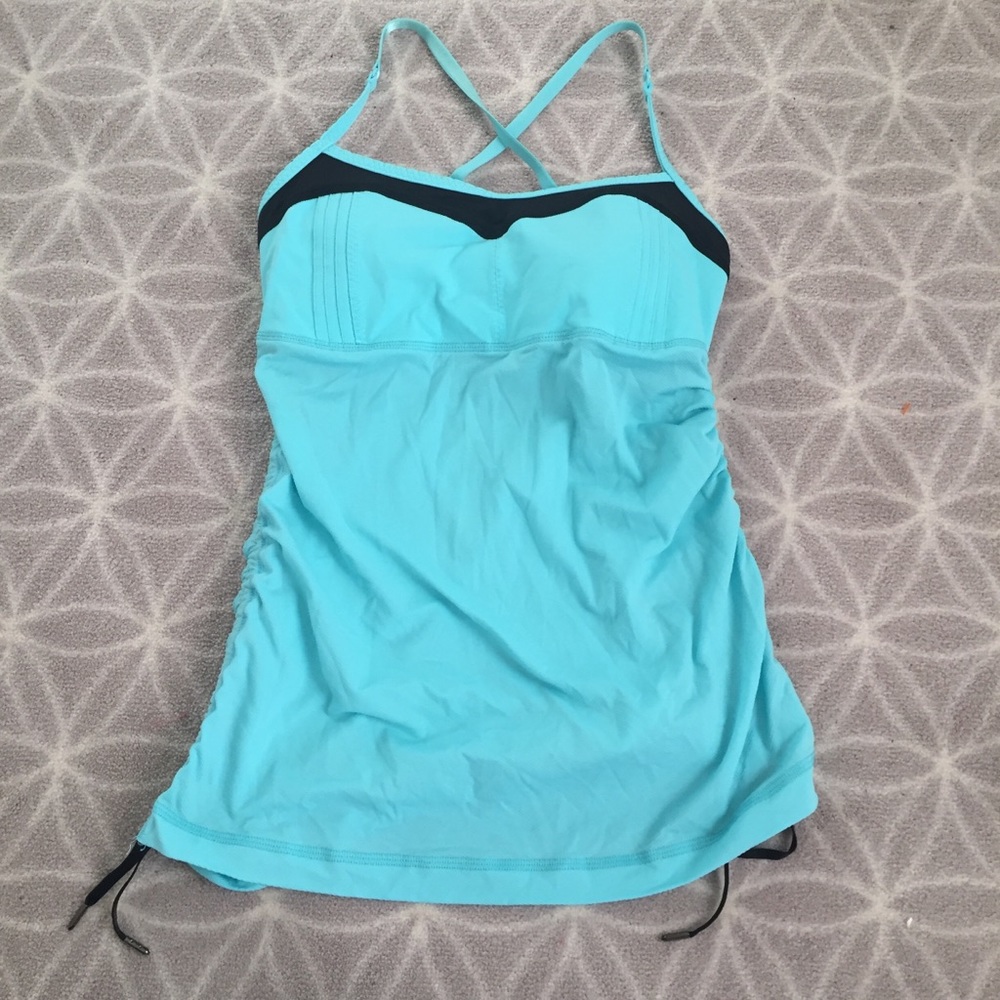 Lululemon Blue/Black Cinched Workout Tank Top
